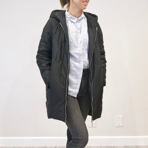 Zara Basics Black Puffer Coat
